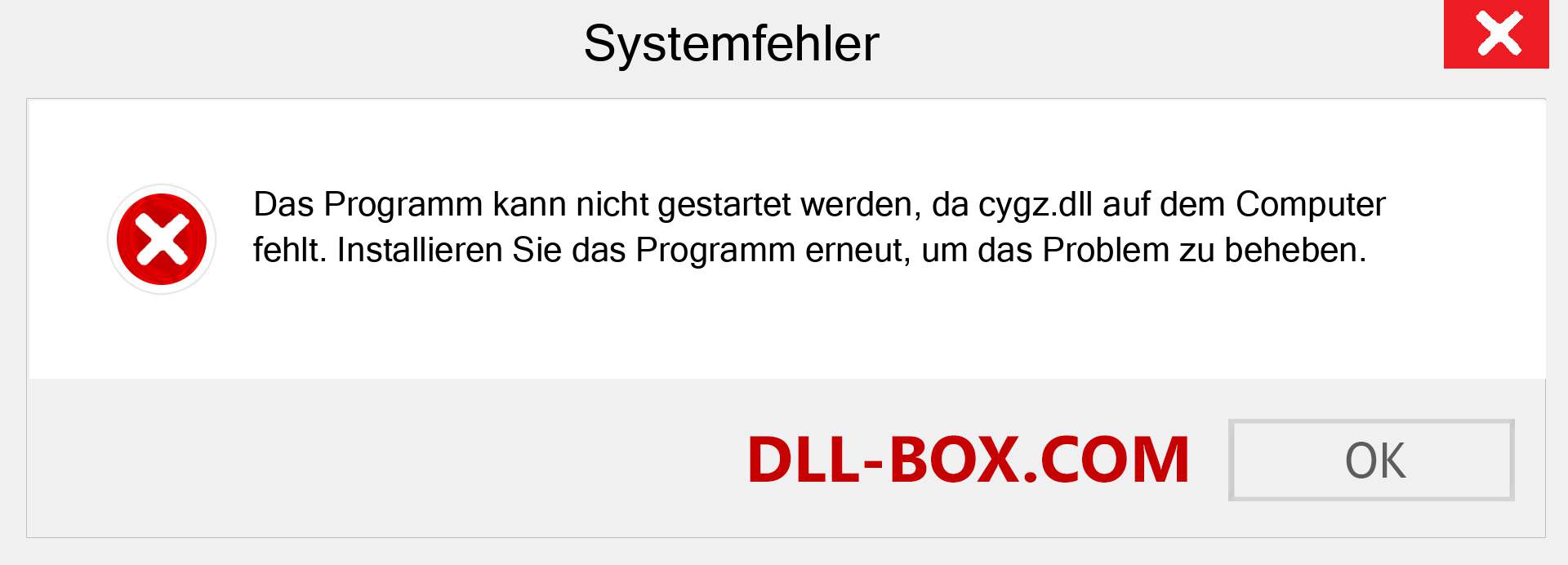 cygz.dll-Datei fehlt?. Download für Windows 7, 8, 10 - Fix cygz dll Missing Error unter Windows, Fotos, Bildern