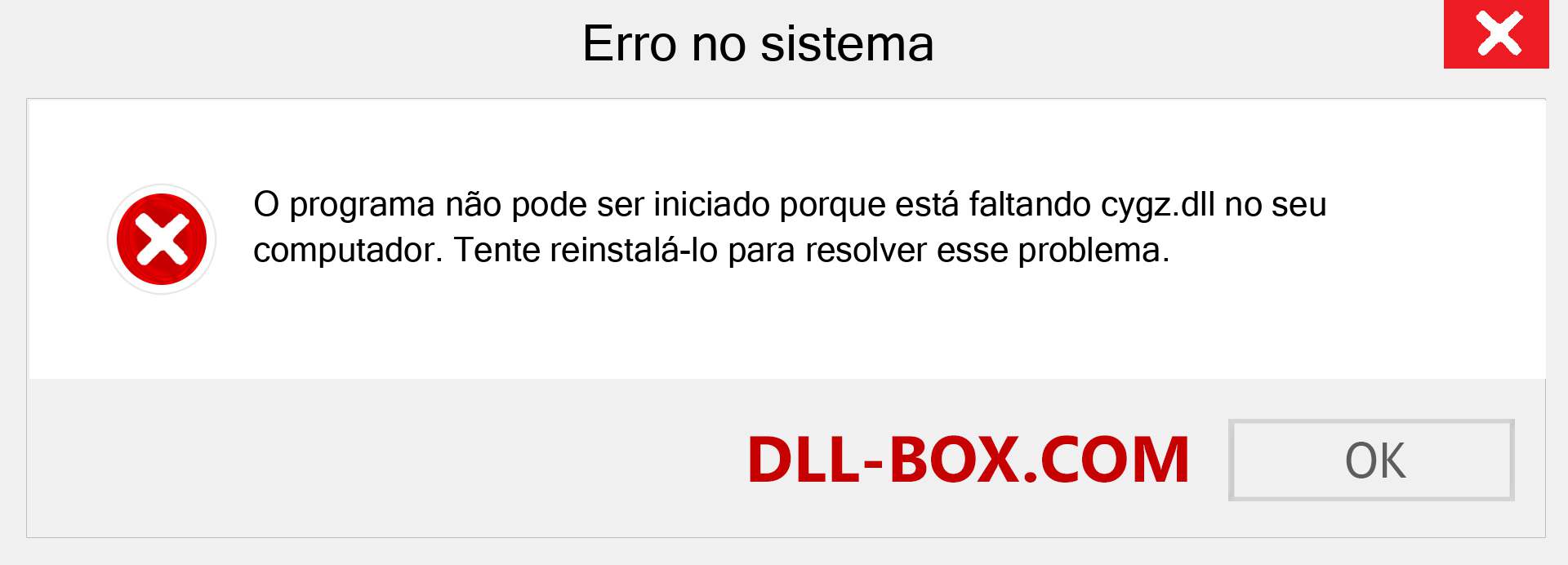 Arquivo cygz.dll ausente ?. Download para Windows 7, 8, 10 - Correção de erro ausente cygz dll no Windows, fotos, imagens